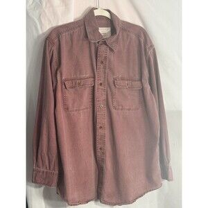 Orvis Men’s Distressed  Red Long Sleeve Button Up Shirt  Sz XL